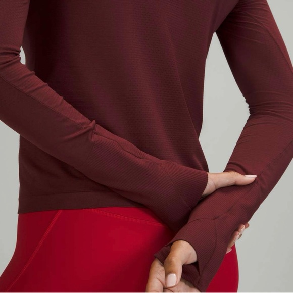 Lululemon Swiftly Tech Long Sleeve 2.0 *Race Length (Red Merlot) - Picture 2 of 5